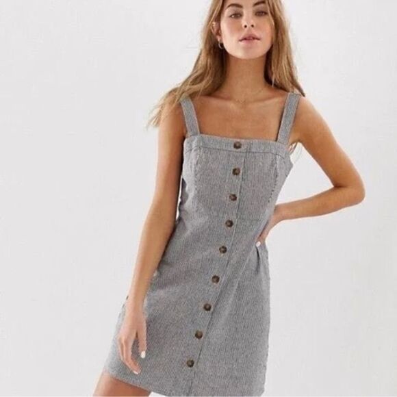 Hollister Dresses & Skirts - Hollister Pinstripe Button Down Striped Mini Dress Size Small